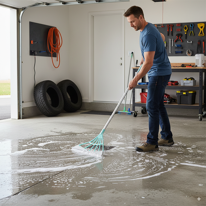 Balai nettoyage sol homme nettoyage garage