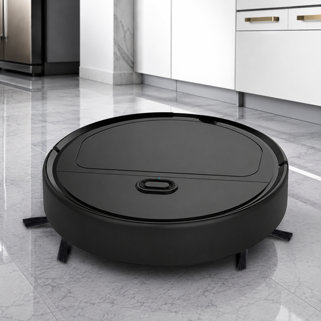robot aspirateur laveur silence noir ramasse cuisine
