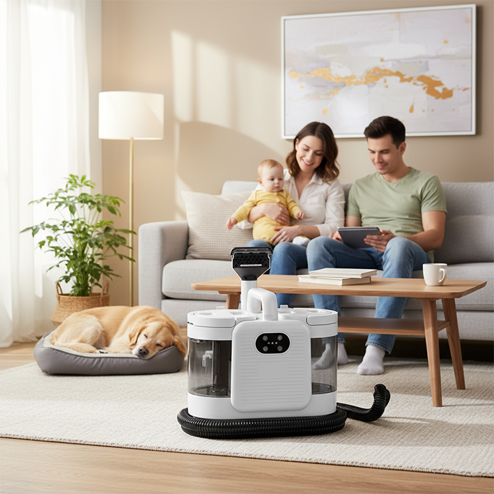 aspirateur laveur en famille