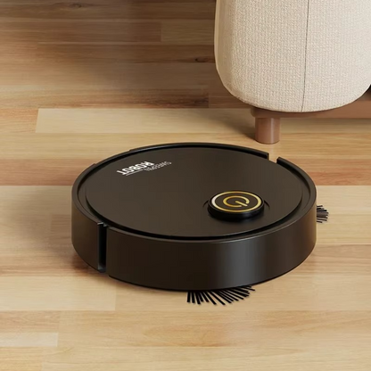 aspirateur laveur robot noir parquet propre