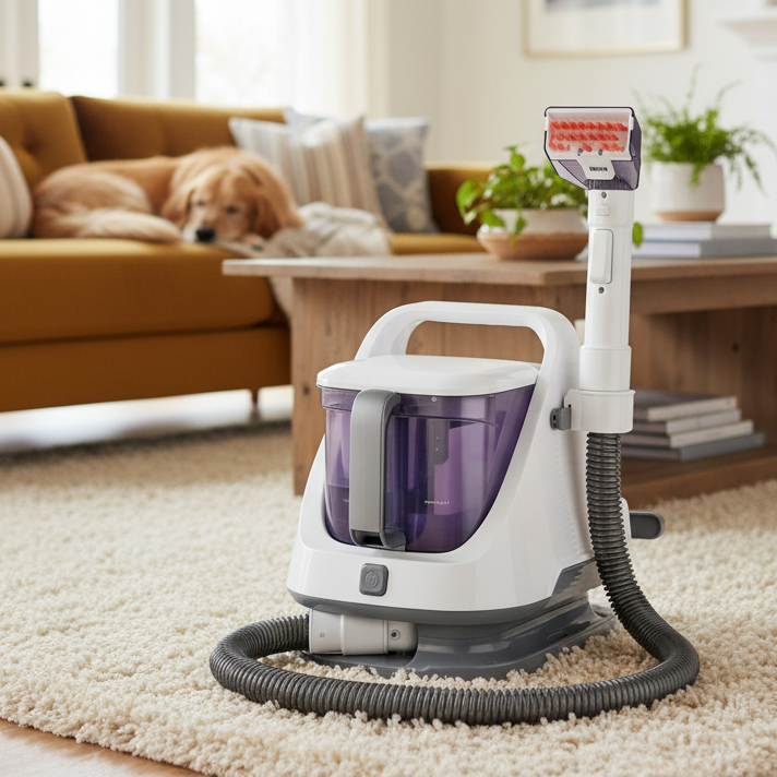 aspirateur laveur salon chien propre