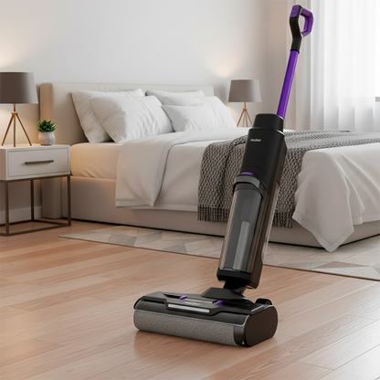 aspirateur laveur sans fil dans la chambre à coucher