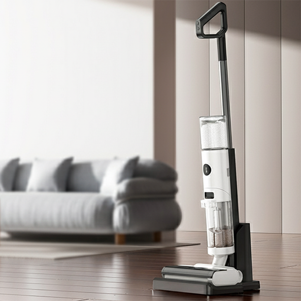 aspirateur laveur sans fil dans une maison propre