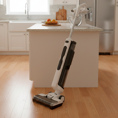 balai aspirateur laveur gros plan cuisine