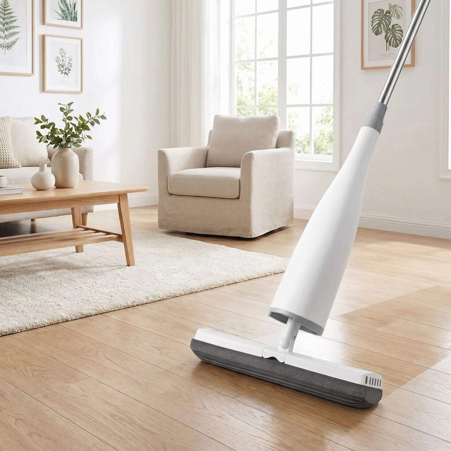 balai pour menage blanc