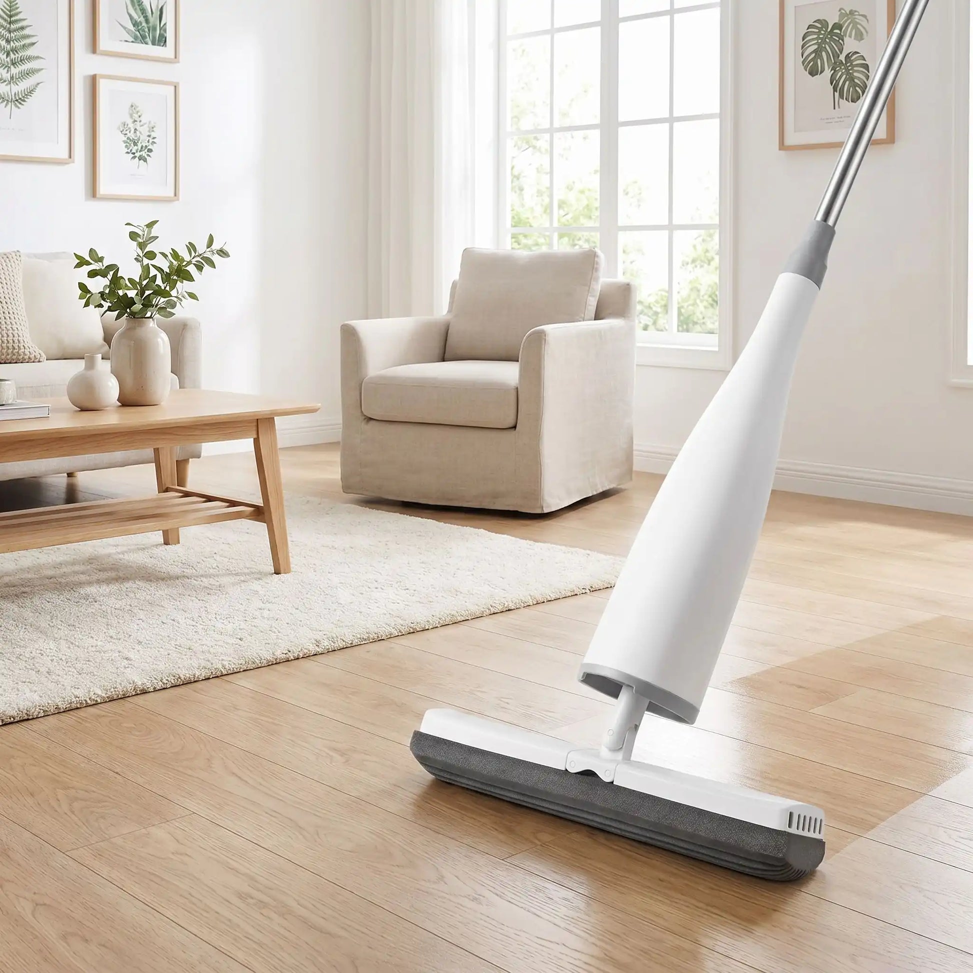 balai pour menage blanc