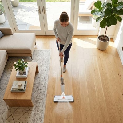 Balai serpillère nettoyage parquet bois