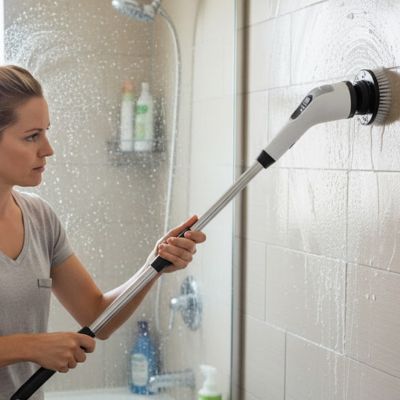 brosse nettoyage douche murs salle de bain