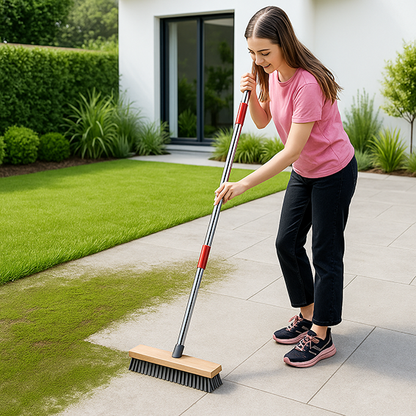 Femme nettoyage parfait balai brosse