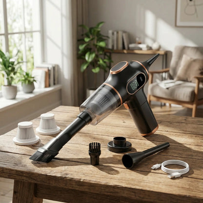 mini aspirateur noir avec accessoires 