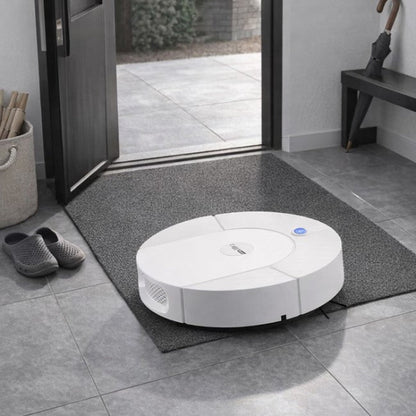 Robot aspirateur laveur 3 en 1 blanc entrée maison