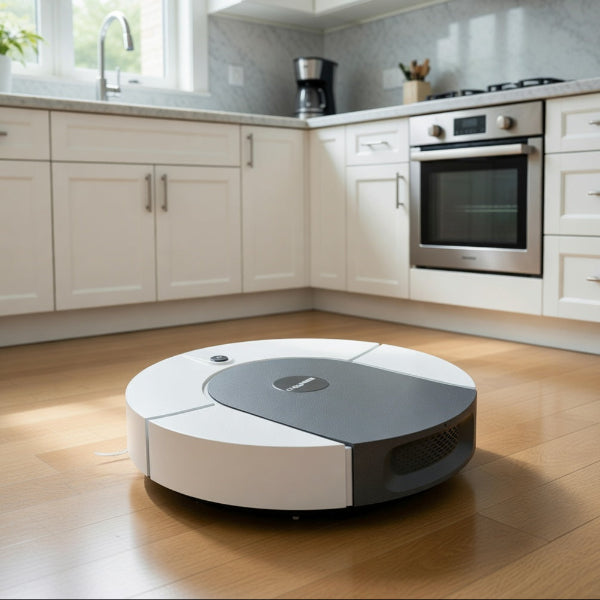 Robot aspirateur laveur 3 en 1 variante gris