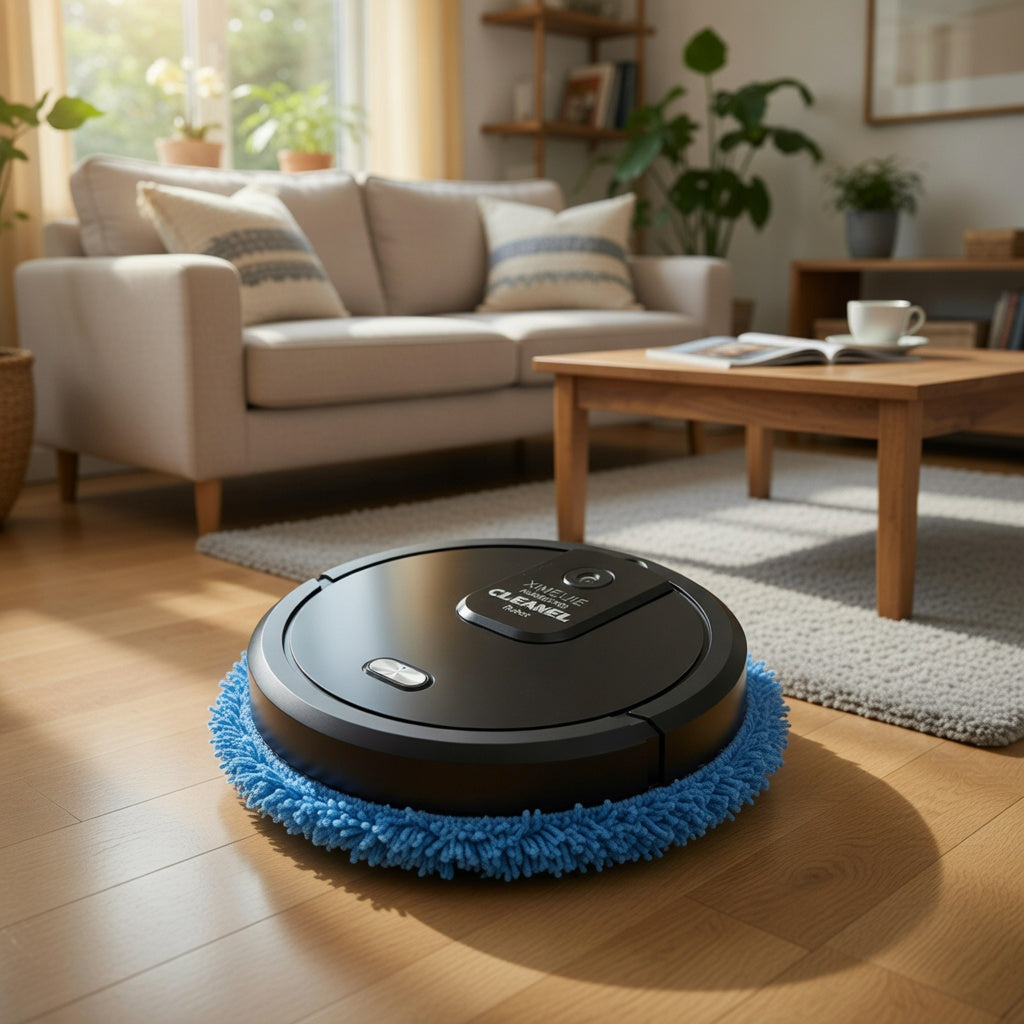 robot aspirateur laveur autonomie puissant noir