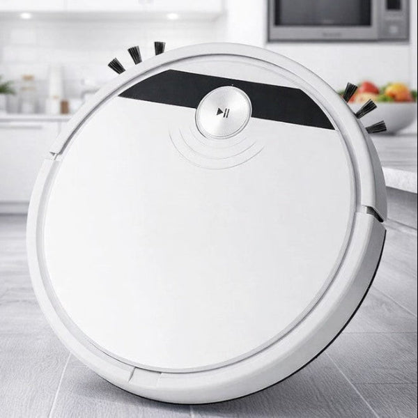 robot aspirateur laveur blanc cuisine