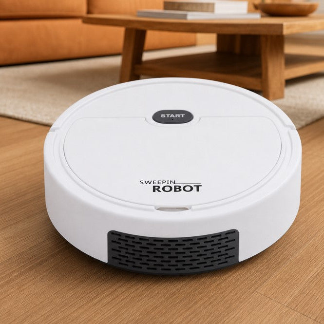 robot aspirateur laveur blanc slide maison