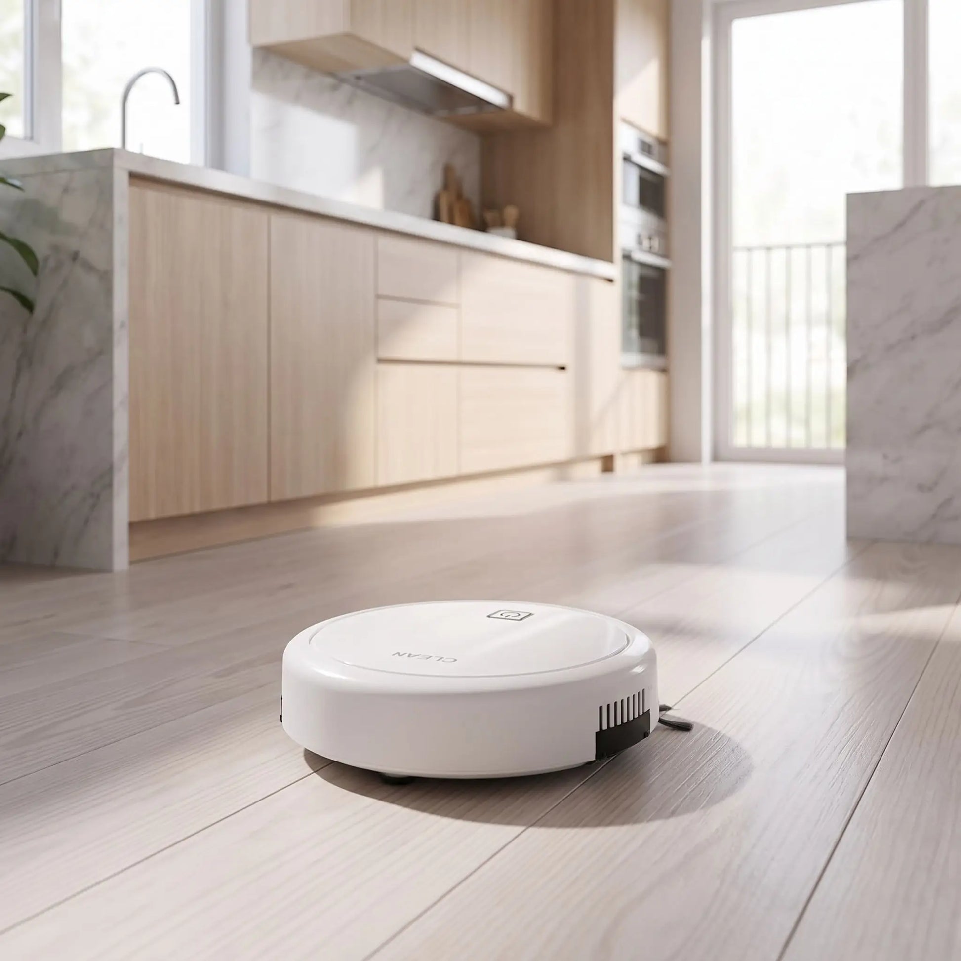 robot aspirateur laveur model blanc cuisine