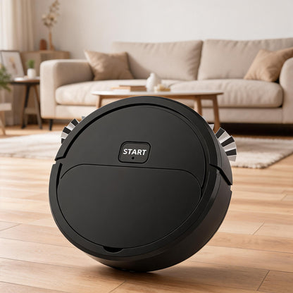 robot aspirateur laveur modèle noir tapis parquet salon