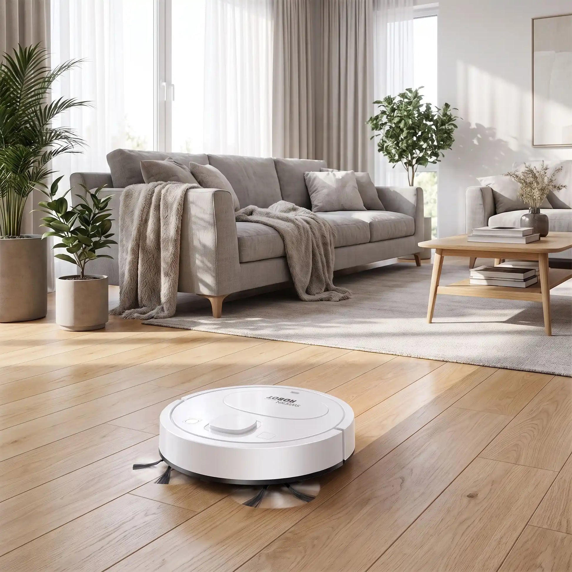 robot nettoyeur sol blanc wet dry