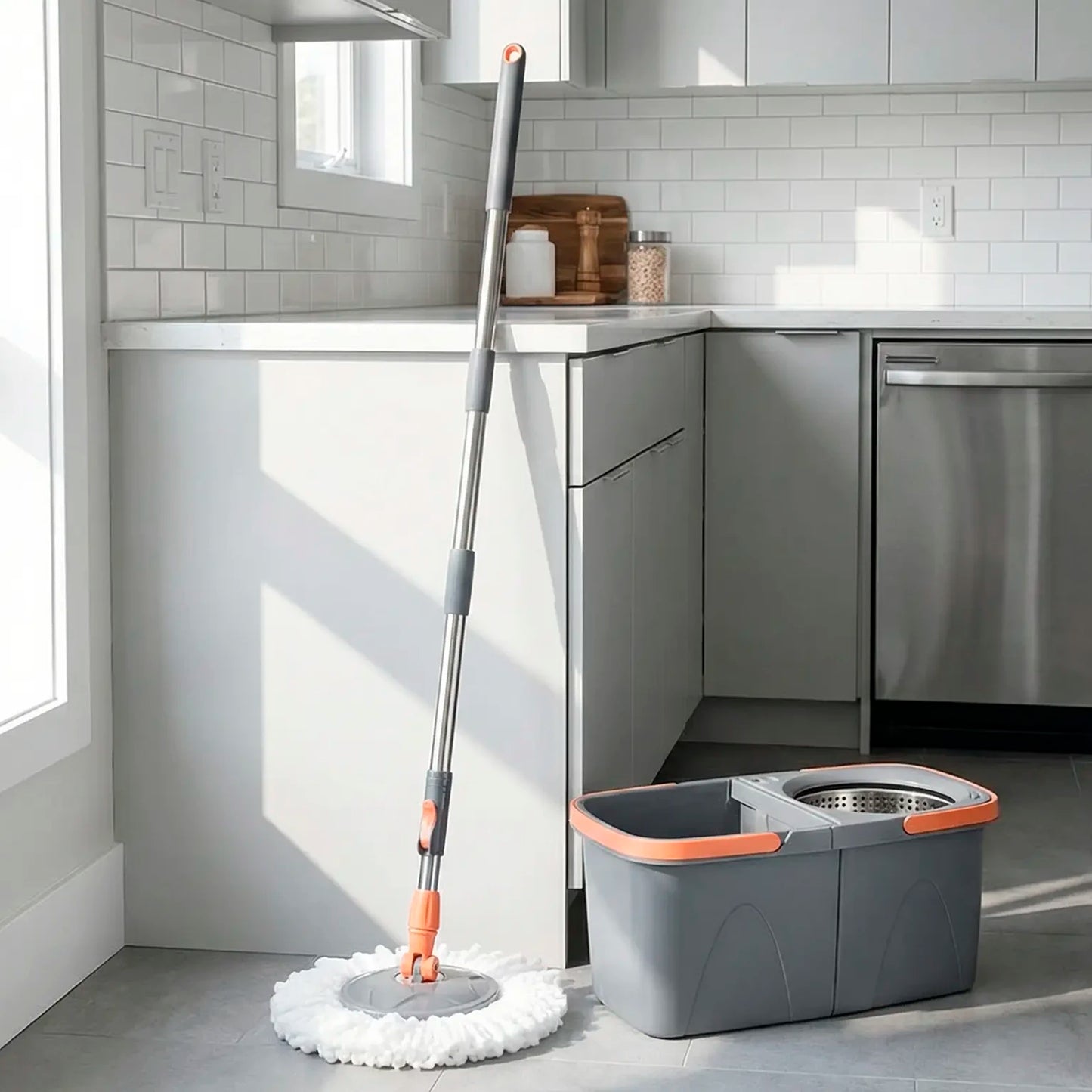seau et serpillère maison propre salle de bain propre moderne