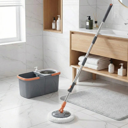 seau et serpillère dans la salle de bain  moderne