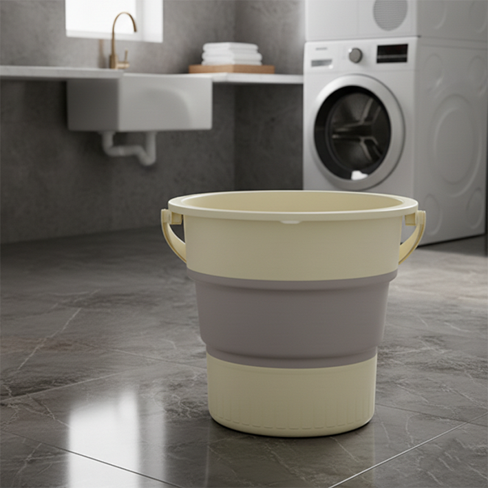seau pliable jaune 10l