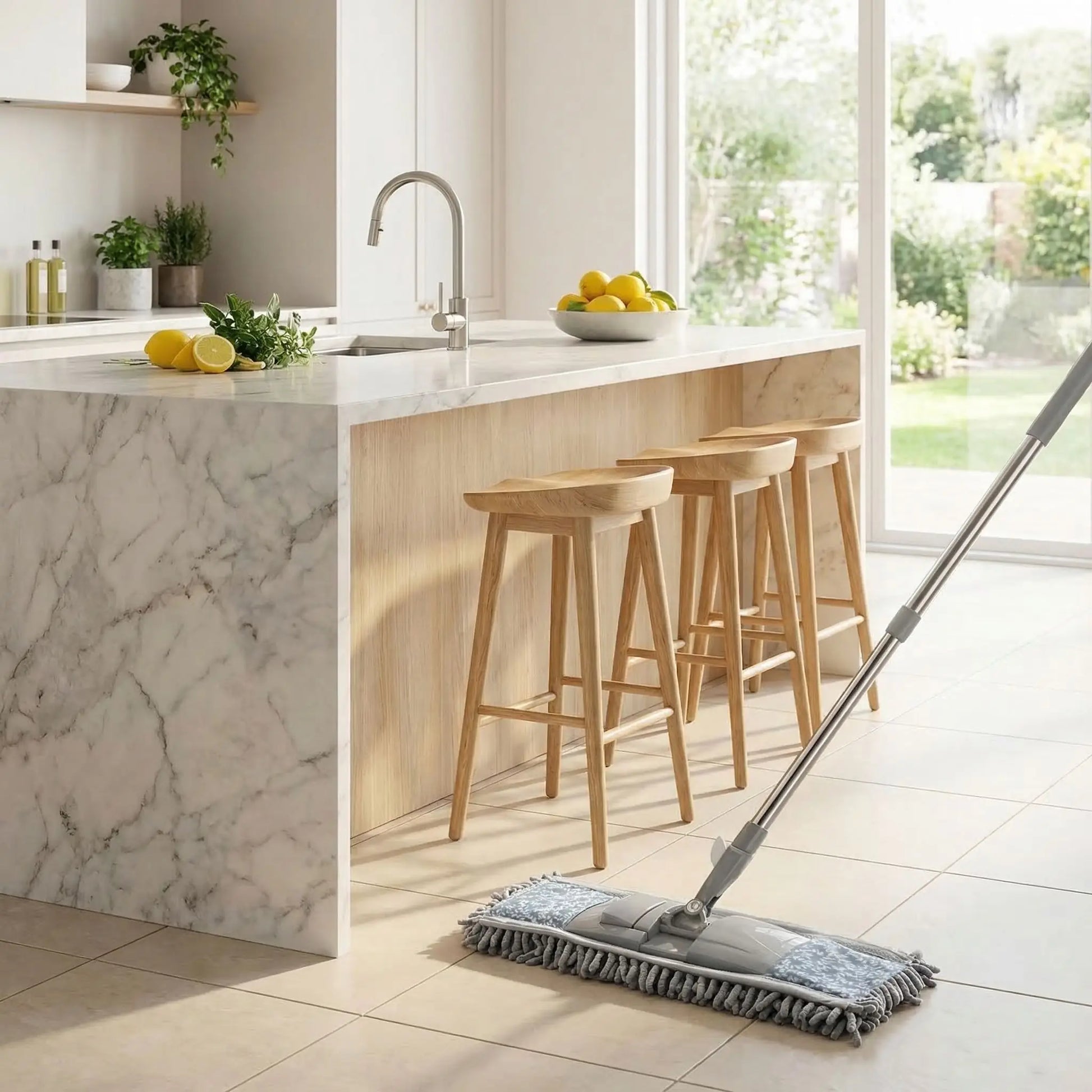 serpillère balai cuisine propre