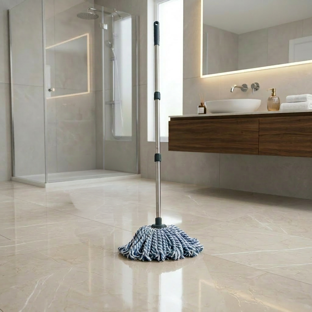 serpillère espagnol efficace salle de bain brillante